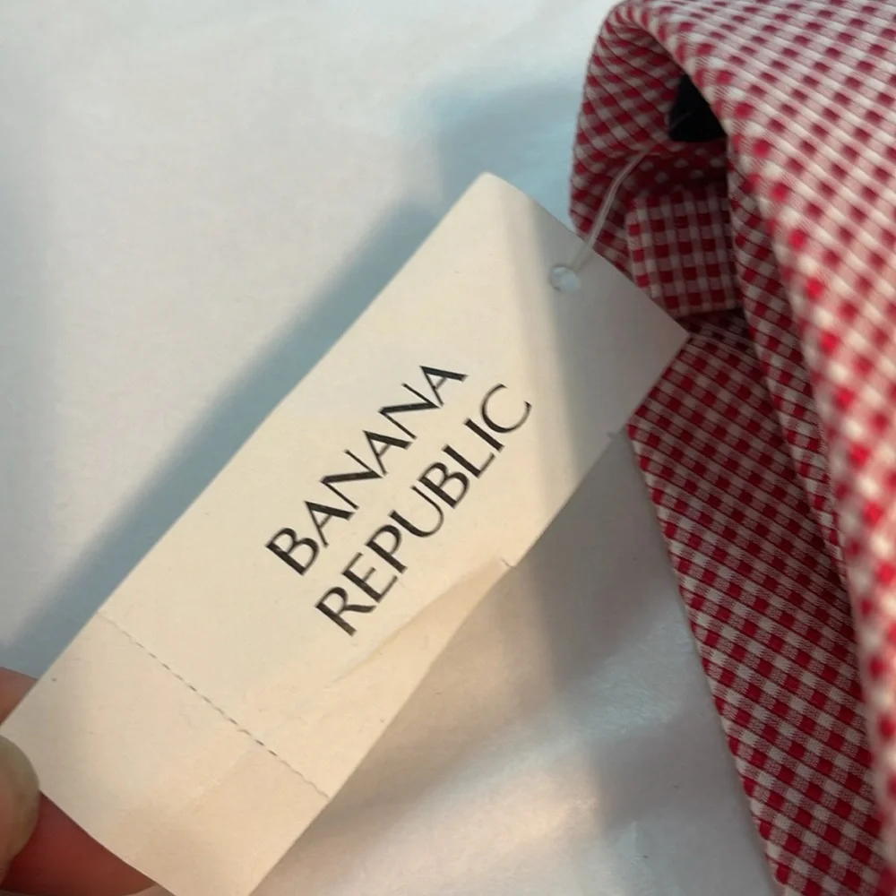 Banana Republic red and white checked tie brand new